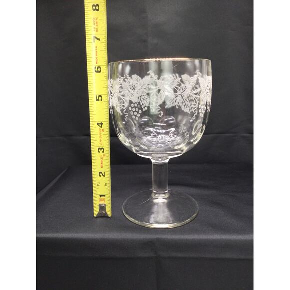 Bartlett Collins 806 Clear Gold Trimmed Water Goblet - Picture 5 of 7